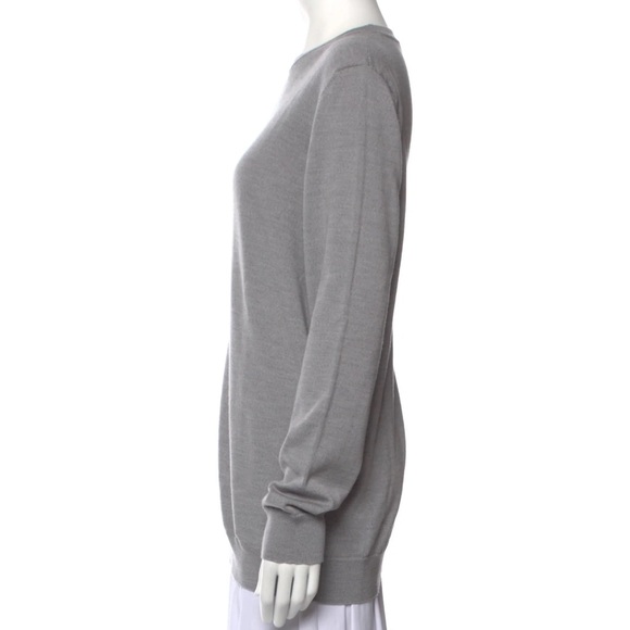 WARDROBE.NYC Gray Crew Neck Long Sleeve Sweater Medium M $395 Wool - Picture 11 of 13